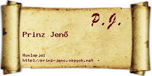 Prinz Jenő névjegykártya