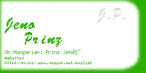 jeno prinz business card